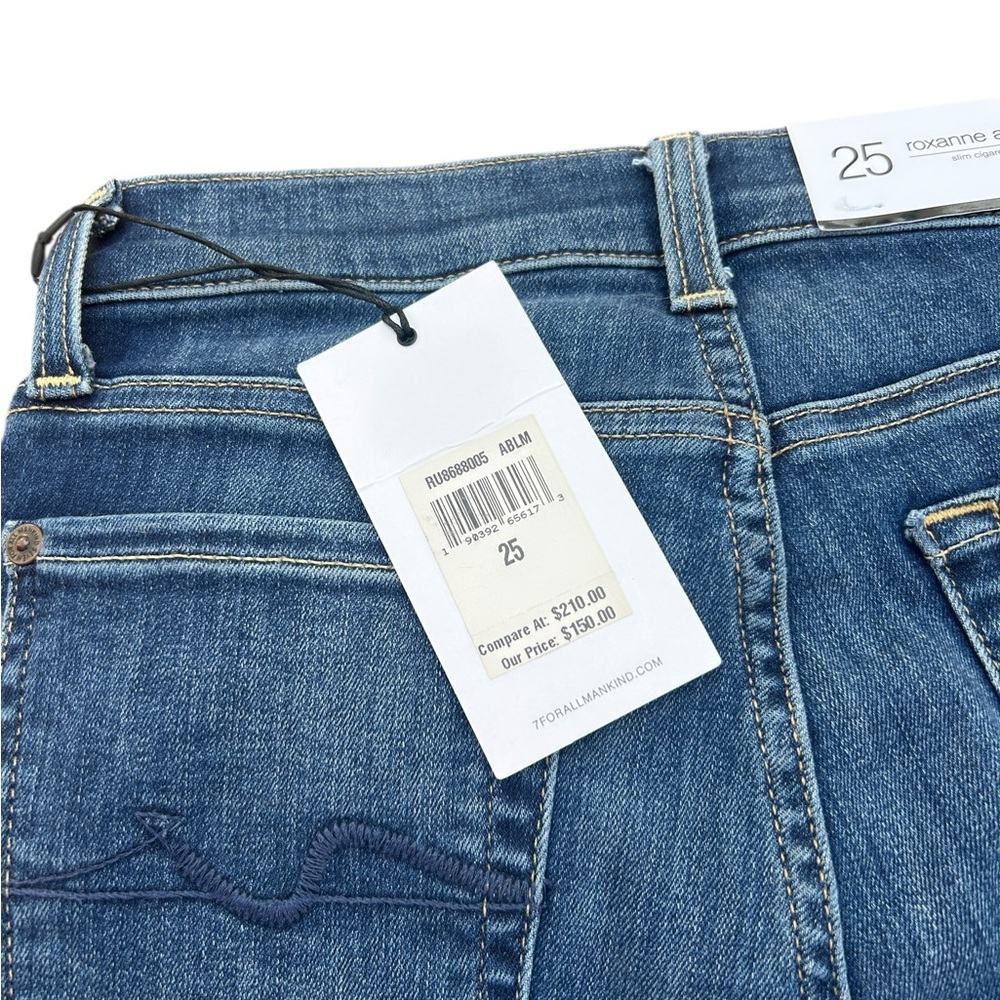 7FAMK 7 For All Mankind Roxanne Ankle Slim Cigarette Denim Jeans size 25, NWT! - Picture 6 of 9